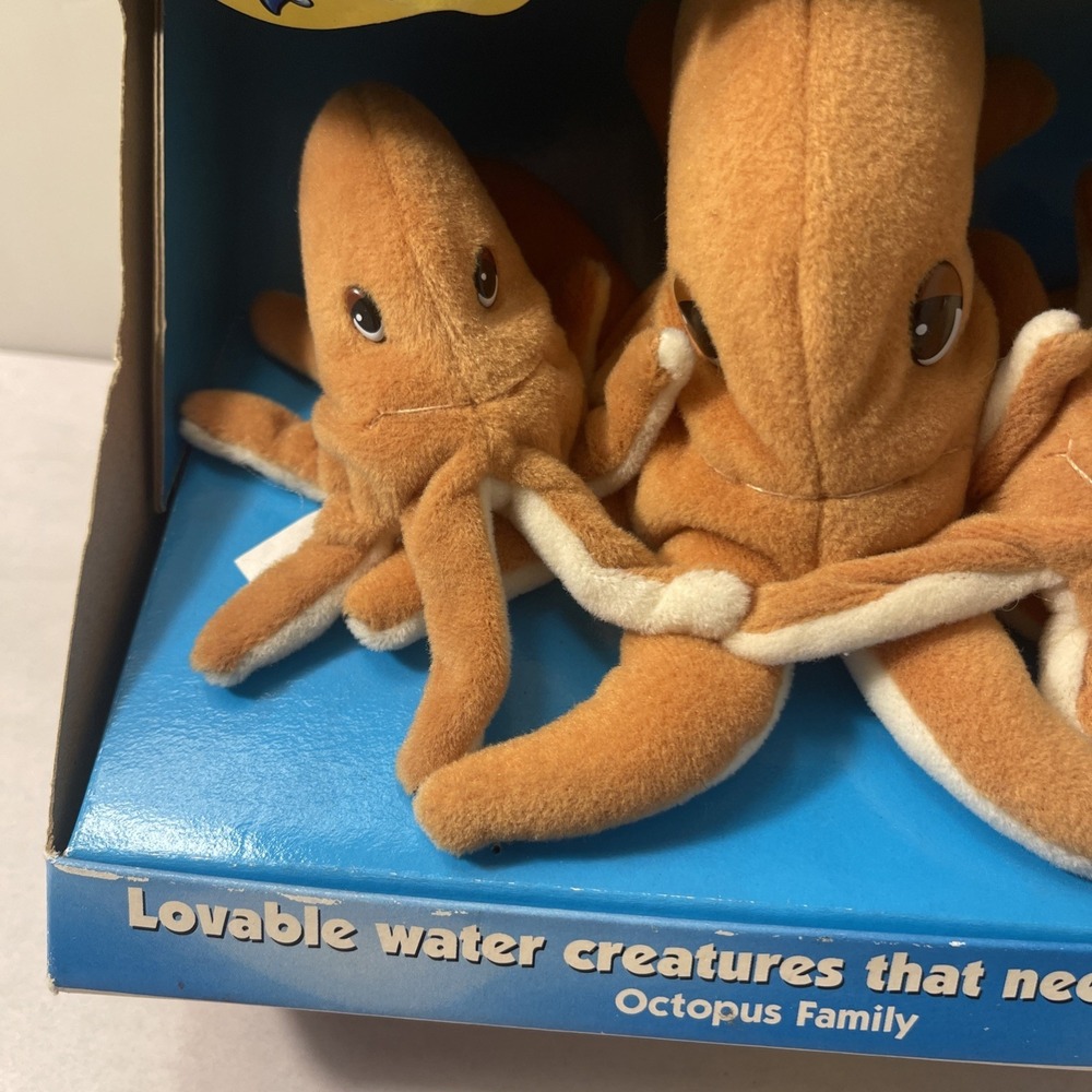 Pound Ocean Octopus Family Stuffed Toy Galoob 1999 New In Box Water Animals - Picture 4 of 16